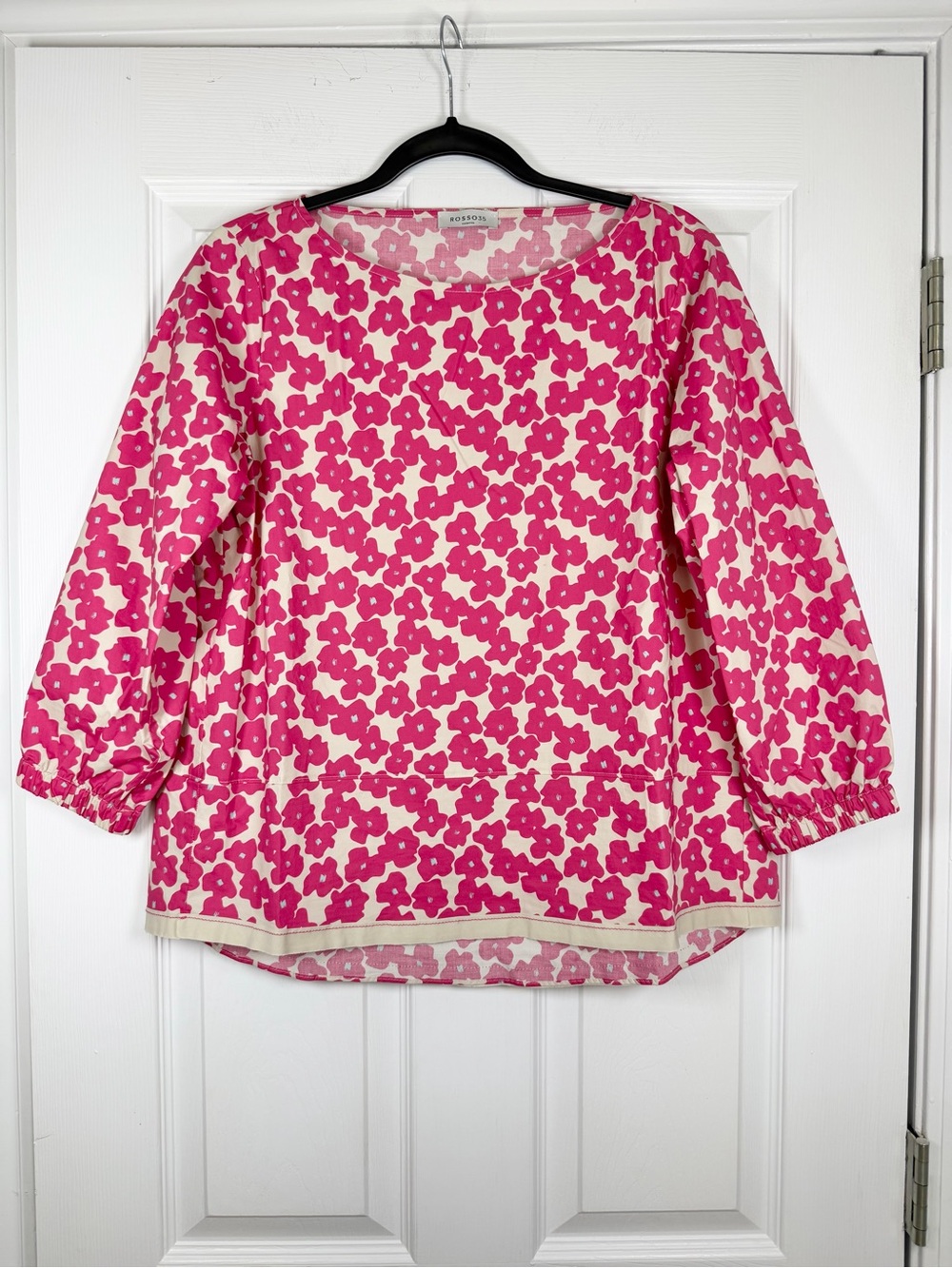 Rosso35 Size 44 • Pink Floral Boxy Blouse Top Shirt Made in Italy.